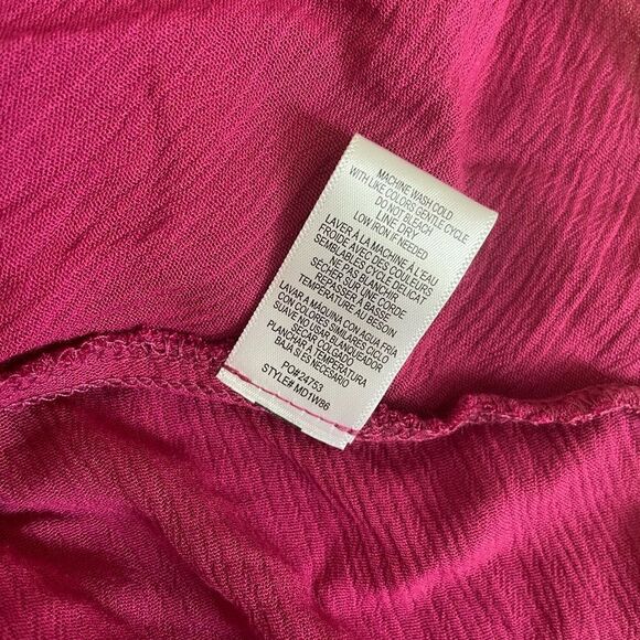 BOBEAU Ruffle Tier Woven Maxi Dress Raspberry Size XS NWOT - Picture 2 of 8